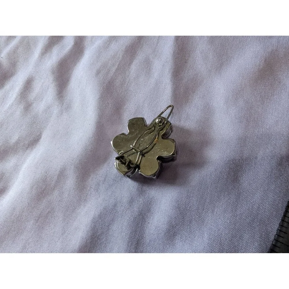 Vintage Aurora Borealis Rhinestone Flower Barrette, Retro Hair Accessory
